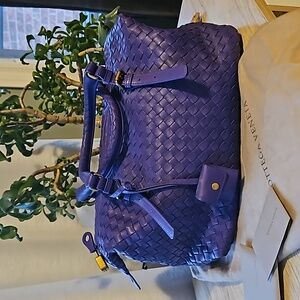 Bottega Veneta Intrecciato Leather Top-Handle Tote in Vivid Purple